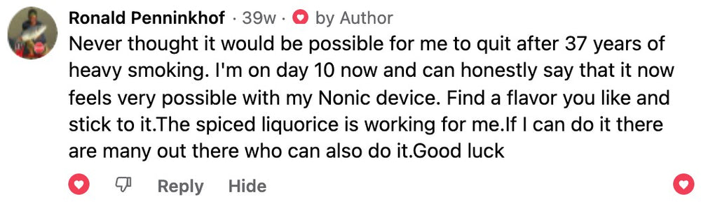 Screenshot of a Facebook comment by Ronald Penninkhof